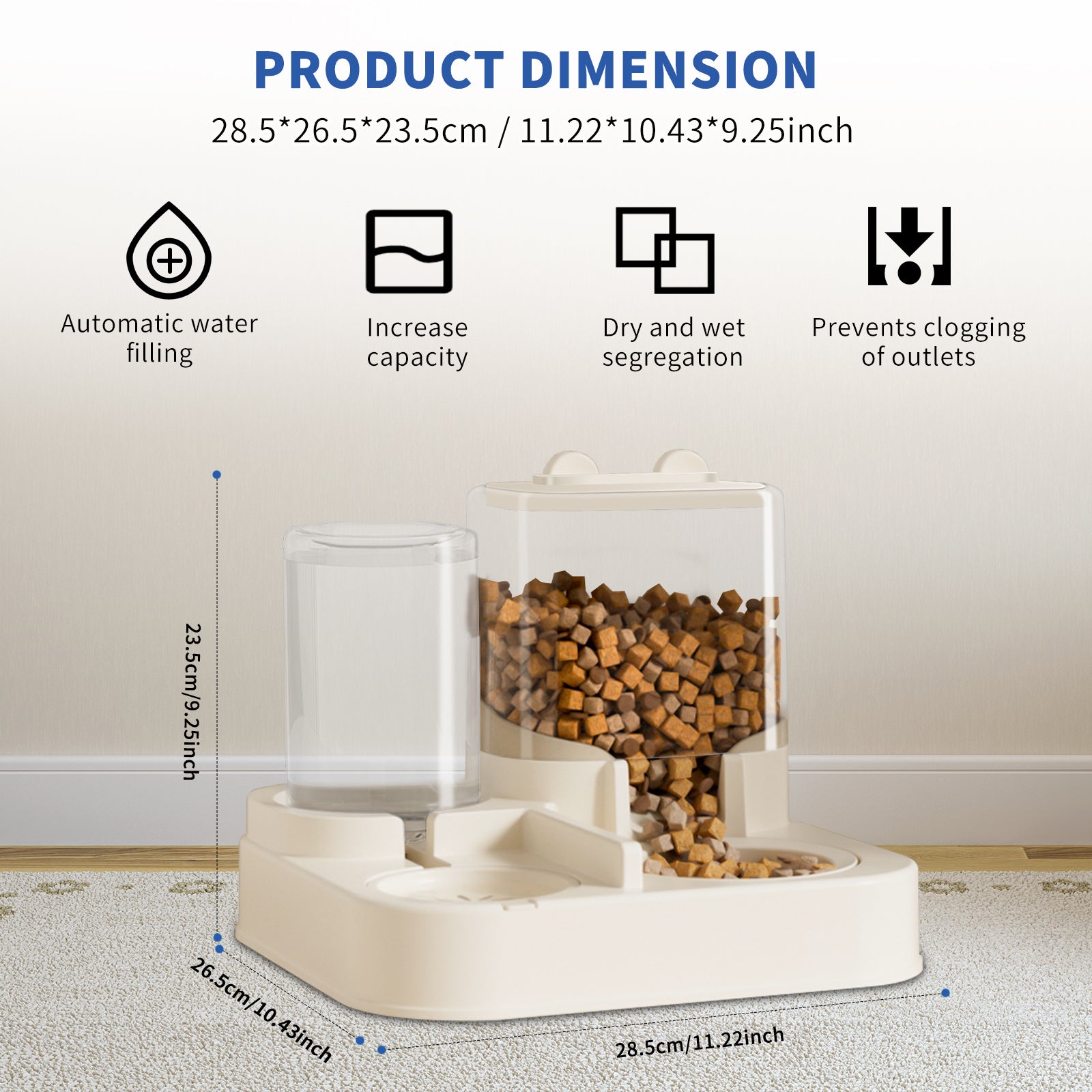 Automatic Pet Feeder & Water Dispenser – 2-in-1 Food & Water Station