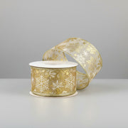 33 ft Christmas Ribbon Fairy Lights – Golden LED Christmas Tree Lights with Snowflake Design