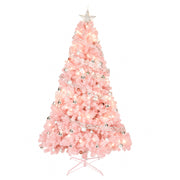 6FT Pink Artificial Christmas Tree – 1000 Branch Tips, Unlit PVC Holiday Tree with Sturdy Metal Base for Home Christmas Decor
