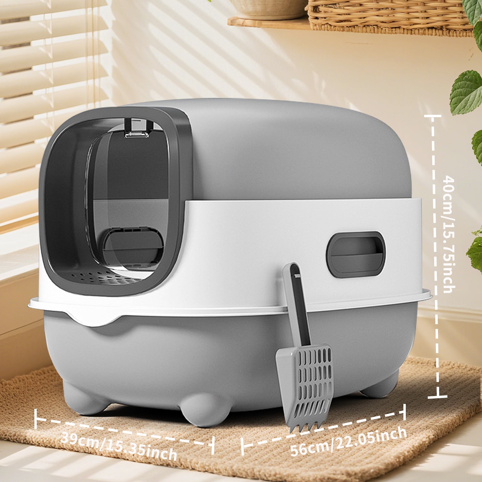 Enclosed Cat Litter Box – Anti-Splash, Odor Control, Easy-Clean Drawer