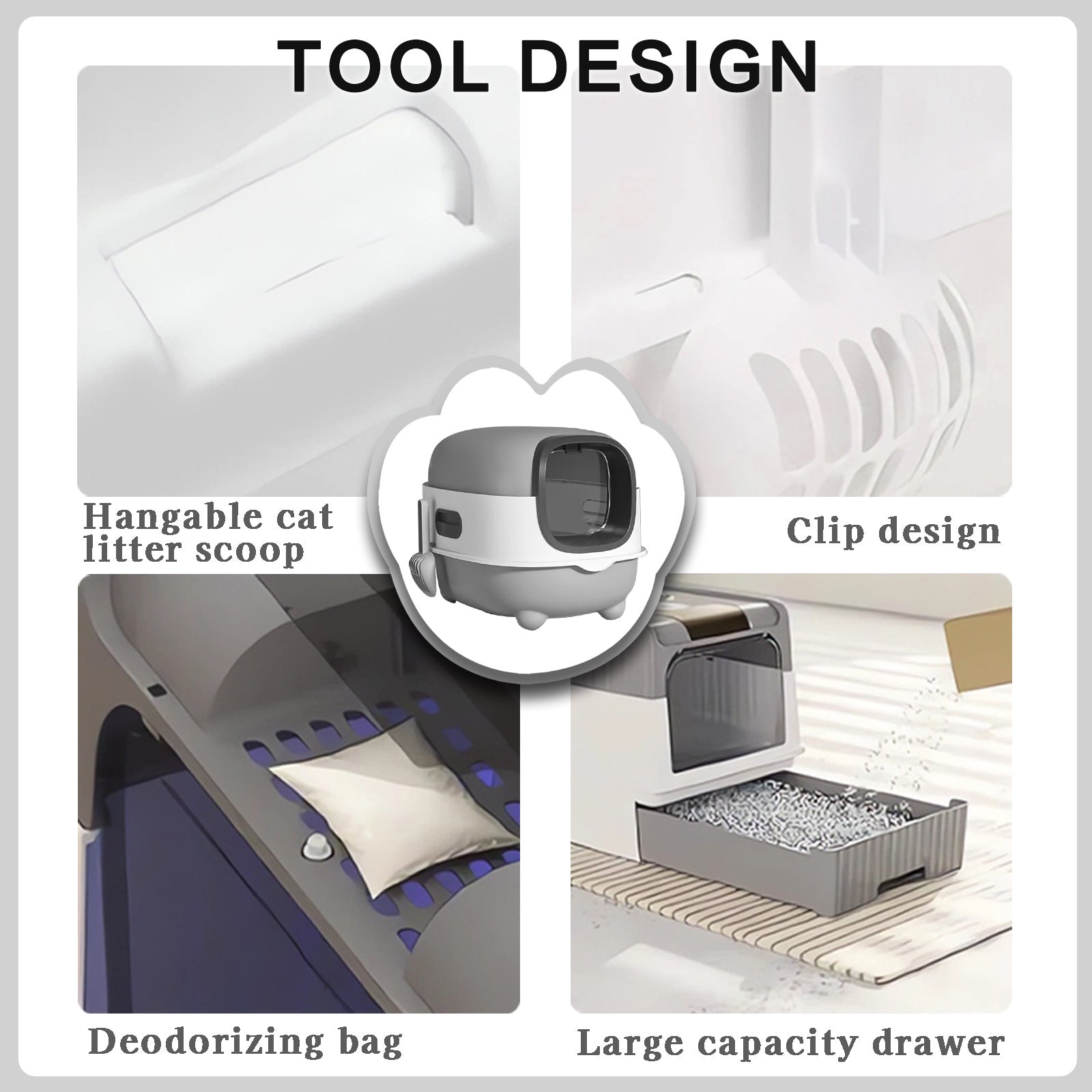 Enclosed Cat Litter Box – Anti-Splash, Odor Control, Easy-Clean Drawer