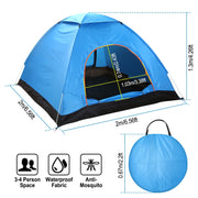 3,4-Person Waterproof Pop-Up Camping Tent – Instant Setup Family Outdoor Shelter with Carry Bag