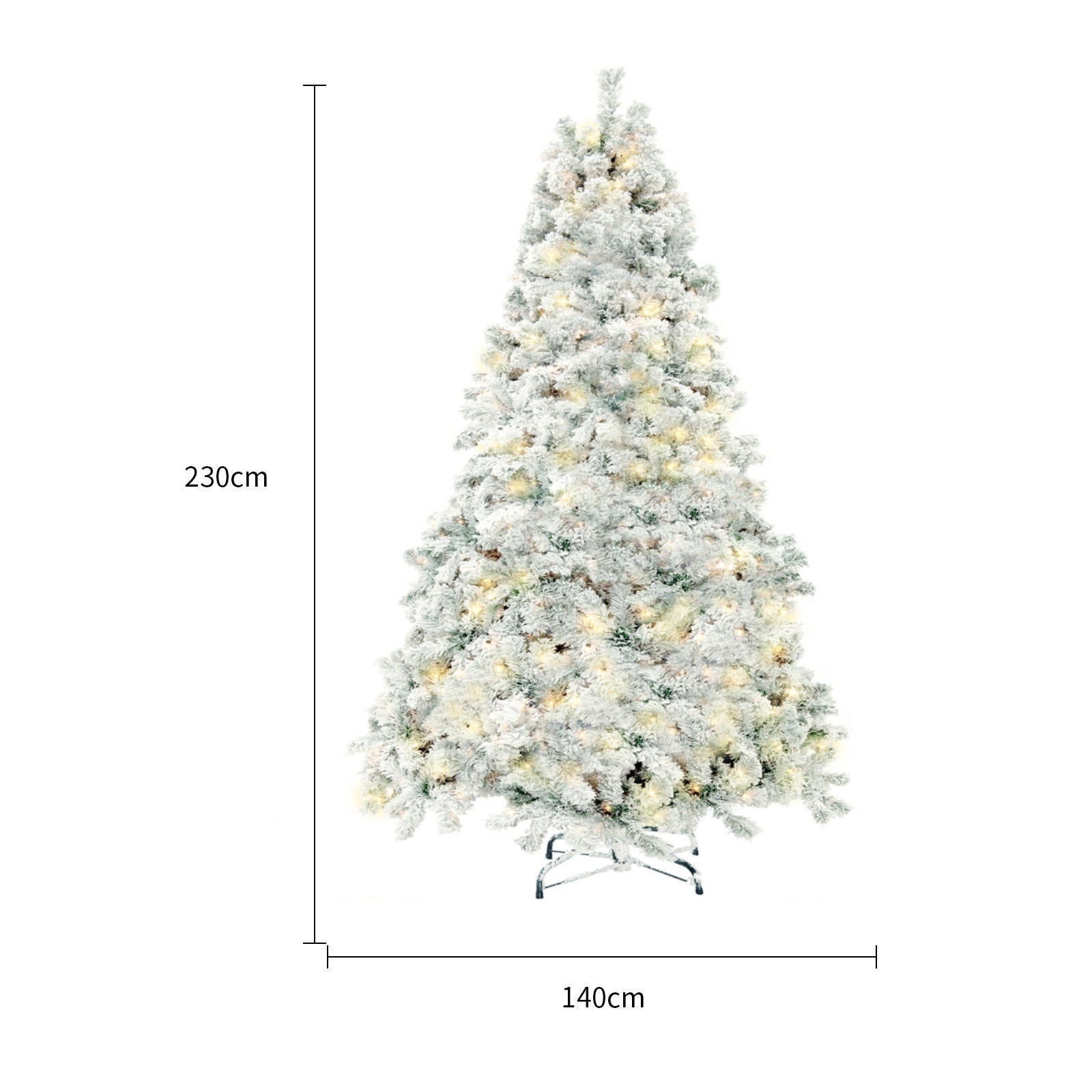 Artificial Snow Christmas Tree – PVC Green & White