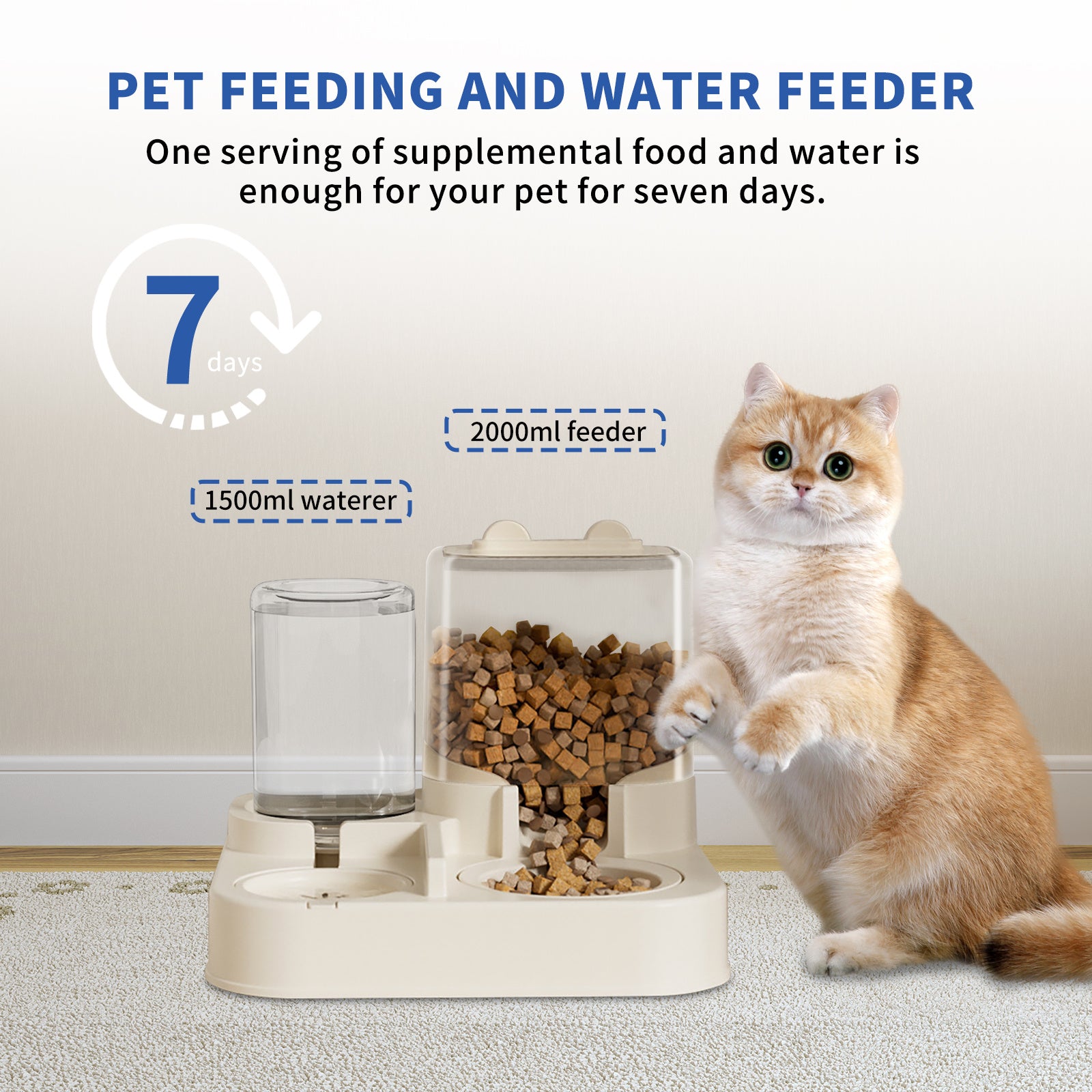 Automatic Pet Feeder & Water Dispenser – 2-in-1 Food & Water Station