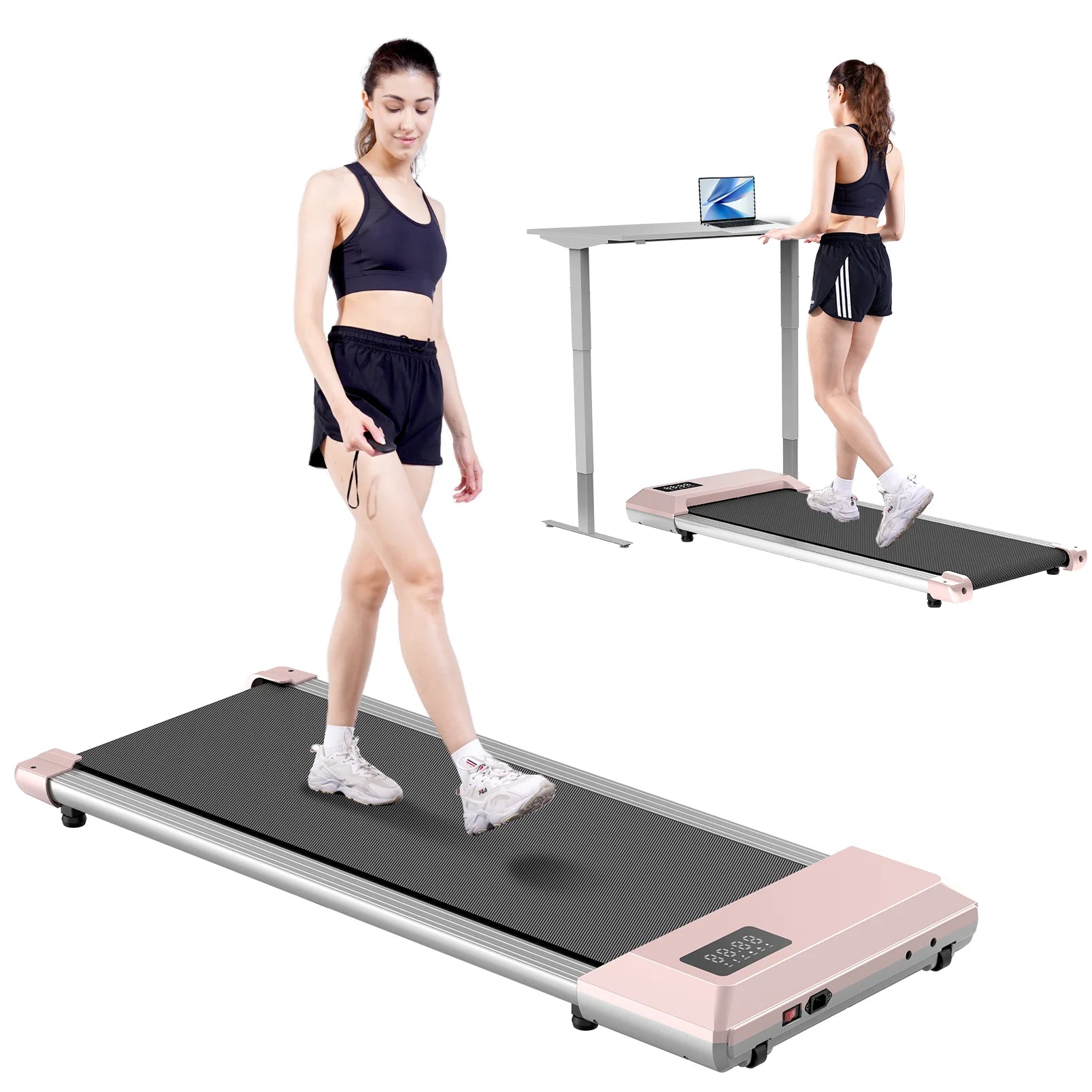2-in-1 Walking Pad Mini Treadmill Portable for Home & Office