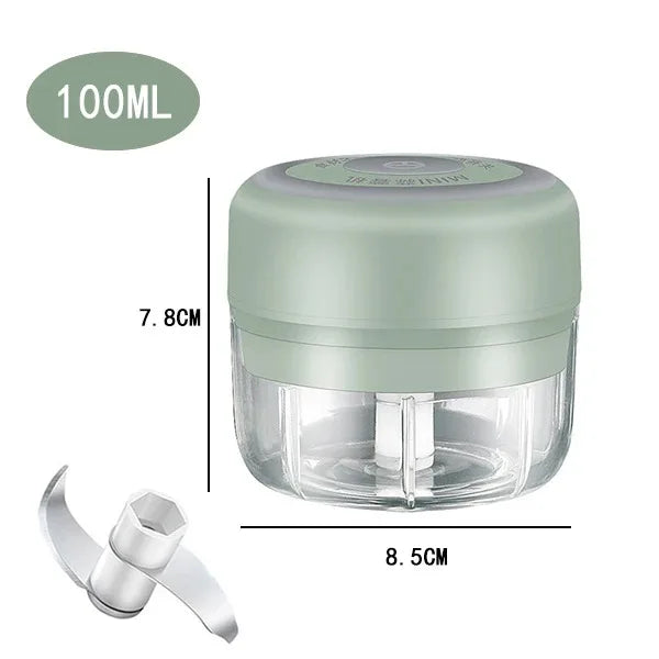 Mini Electric Garlic Chopper – 100/250mL USB Rechargeable Food Processor for Meat, Vegetables & Spices