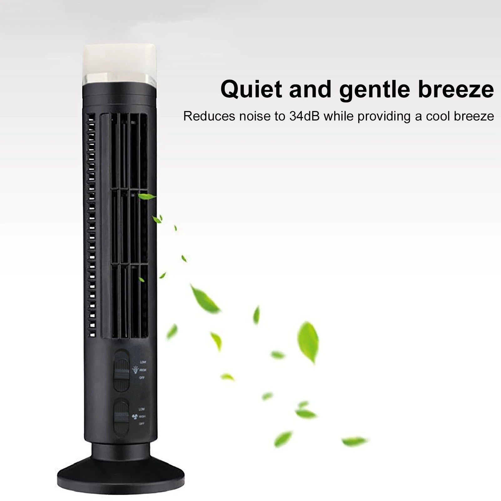 Portable Bladeless Tower Fan – Quiet Desk Fan for Home, Office, Bedroom