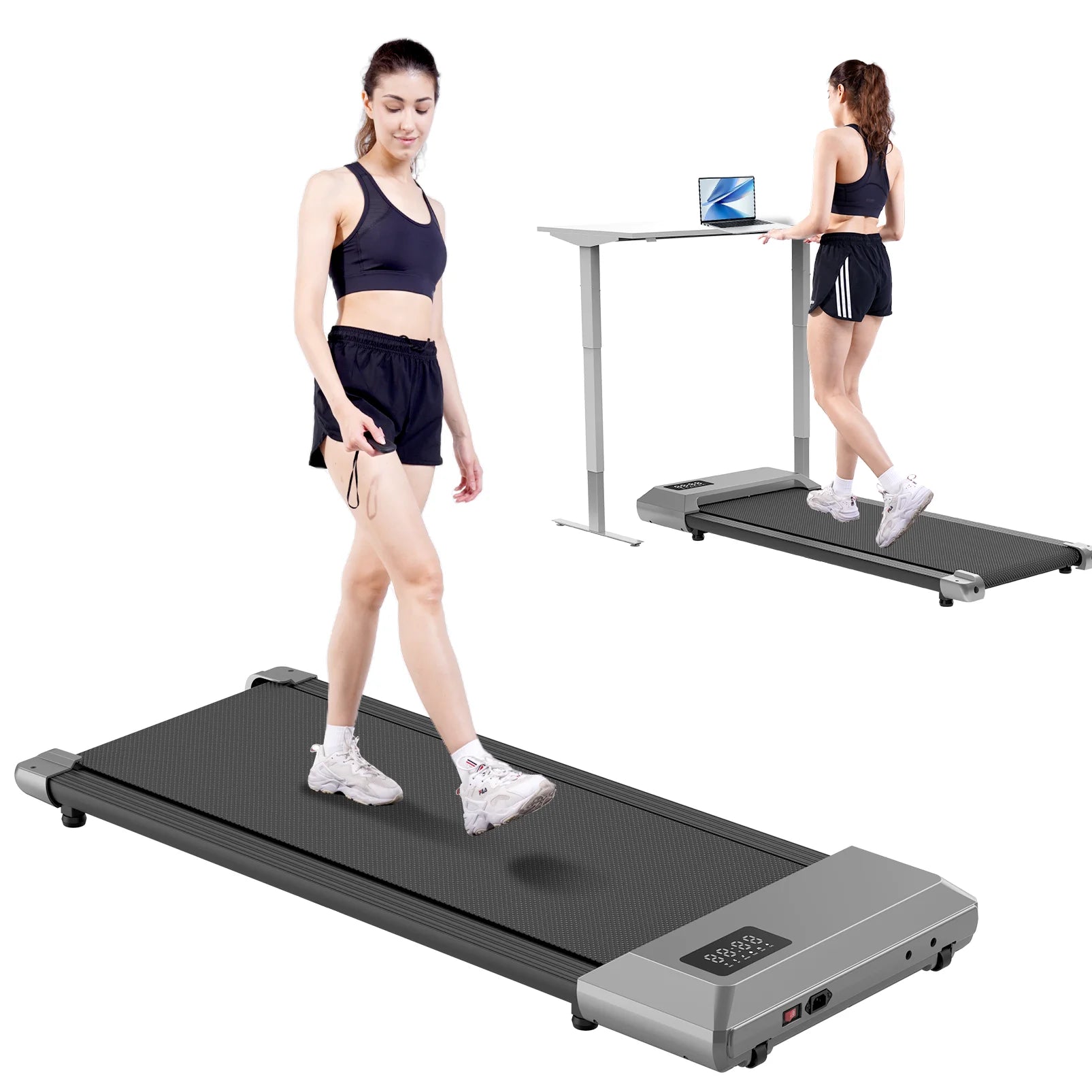 2-in-1 Walking Pad Mini Treadmill Portable for Home & Office
