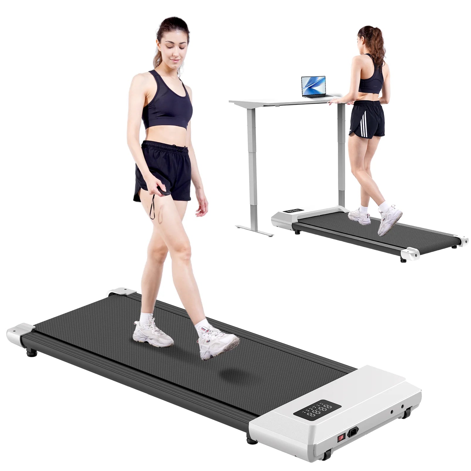 2-in-1 Walking Pad Mini Treadmill Portable for Home & Office