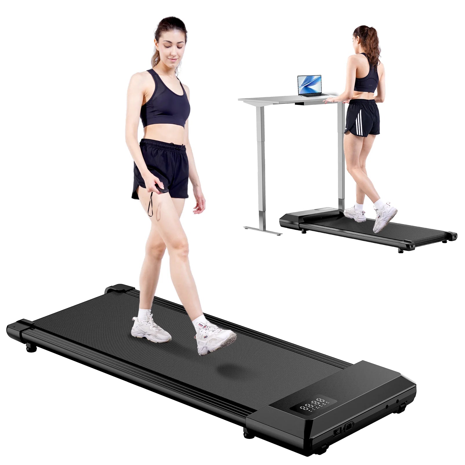 2-in-1 Walking Pad Mini Treadmill Portable for Home & Office