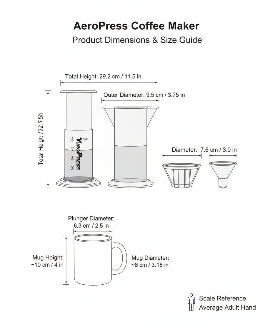 AeroPress Dimensions