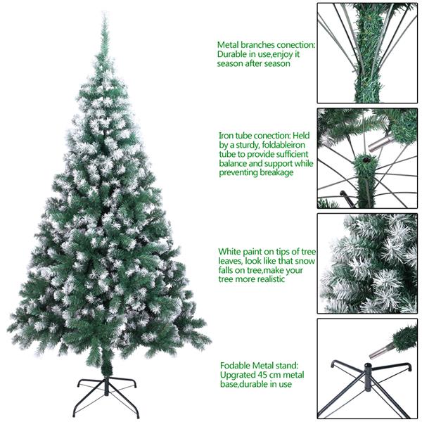 7FT Full Christmas Tree – 230 Tips, High-Density PVC, Easy Assembly, Realistic Holiday Pine Tree