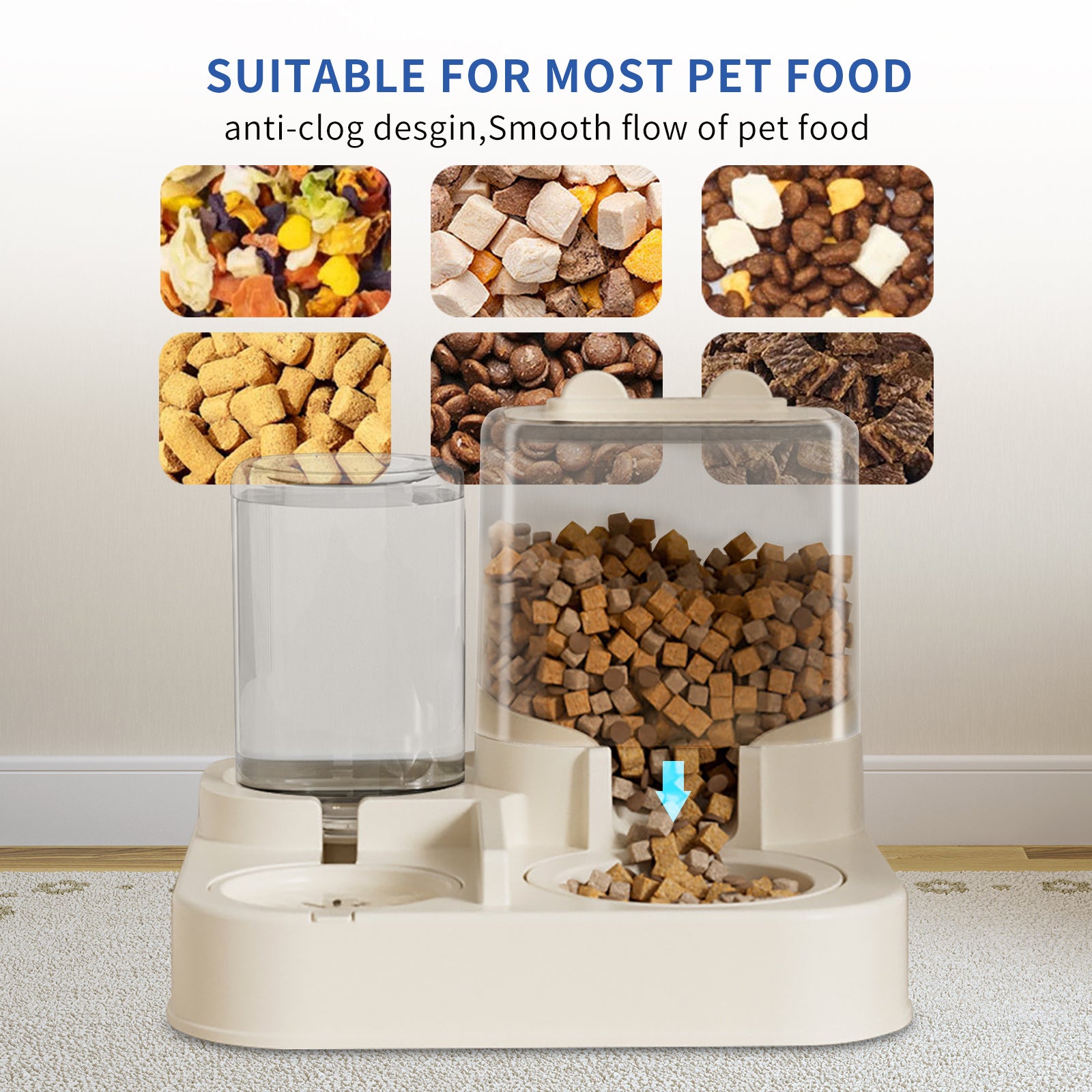 Automatic Pet Feeder & Water Dispenser – 2-in-1 Food & Water Station