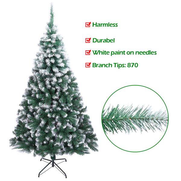 7FT Full Christmas Tree – 230 Tips, High-Density PVC, Easy Assembly, Realistic Holiday Pine Tree