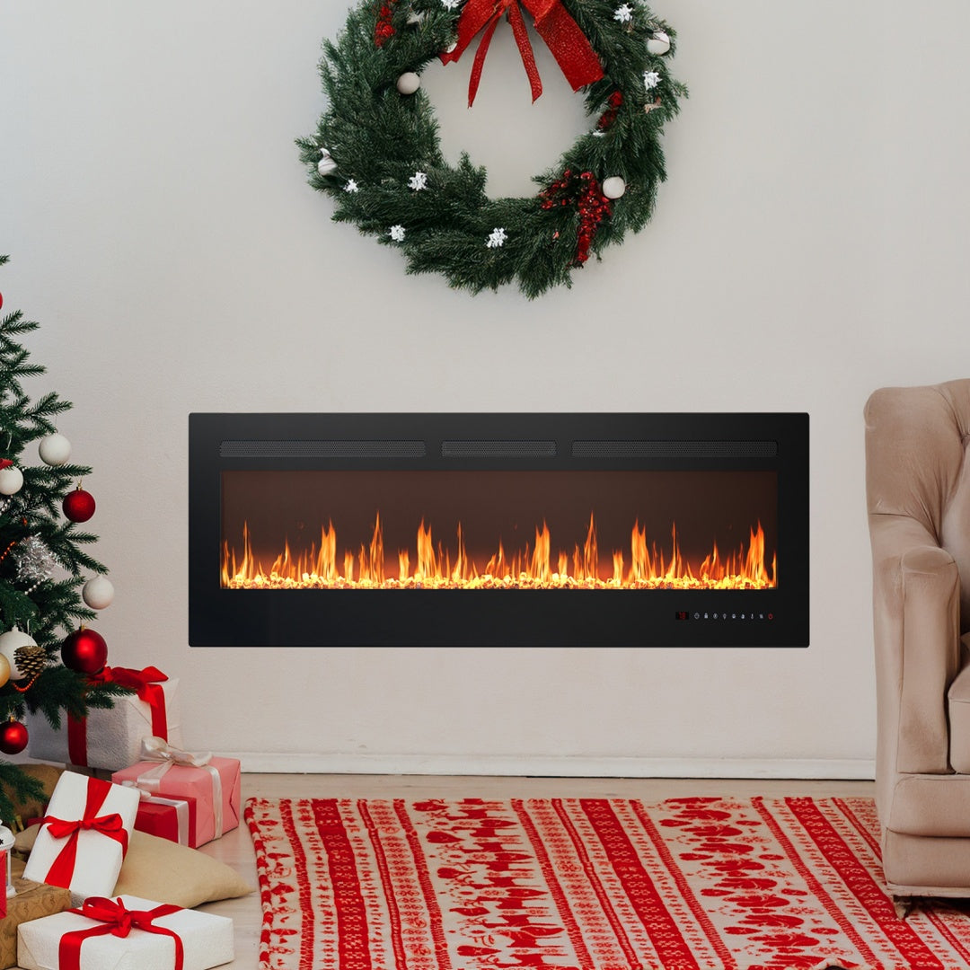Electric Fireplace 1500W–750W | 42-Inch Wall-Mount, Recessed Insert & Freestanding Heater | 169 Flame Colors