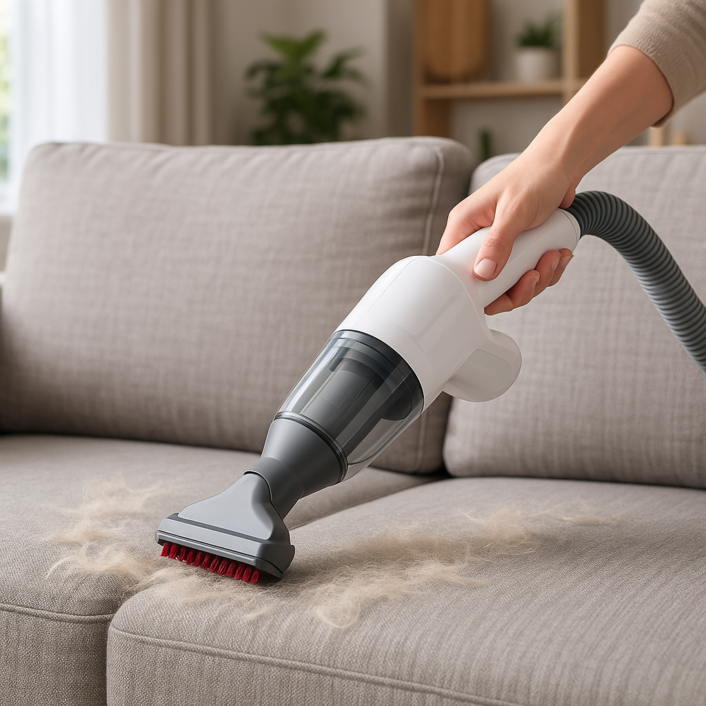 Sử dụng máy hút bụi để làm sạch lông thú cưng