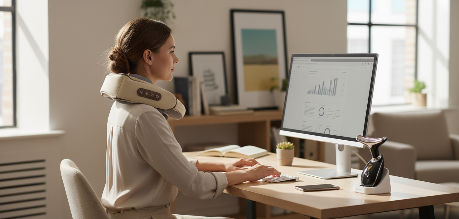 Sử dụng máy massage khi làm việc